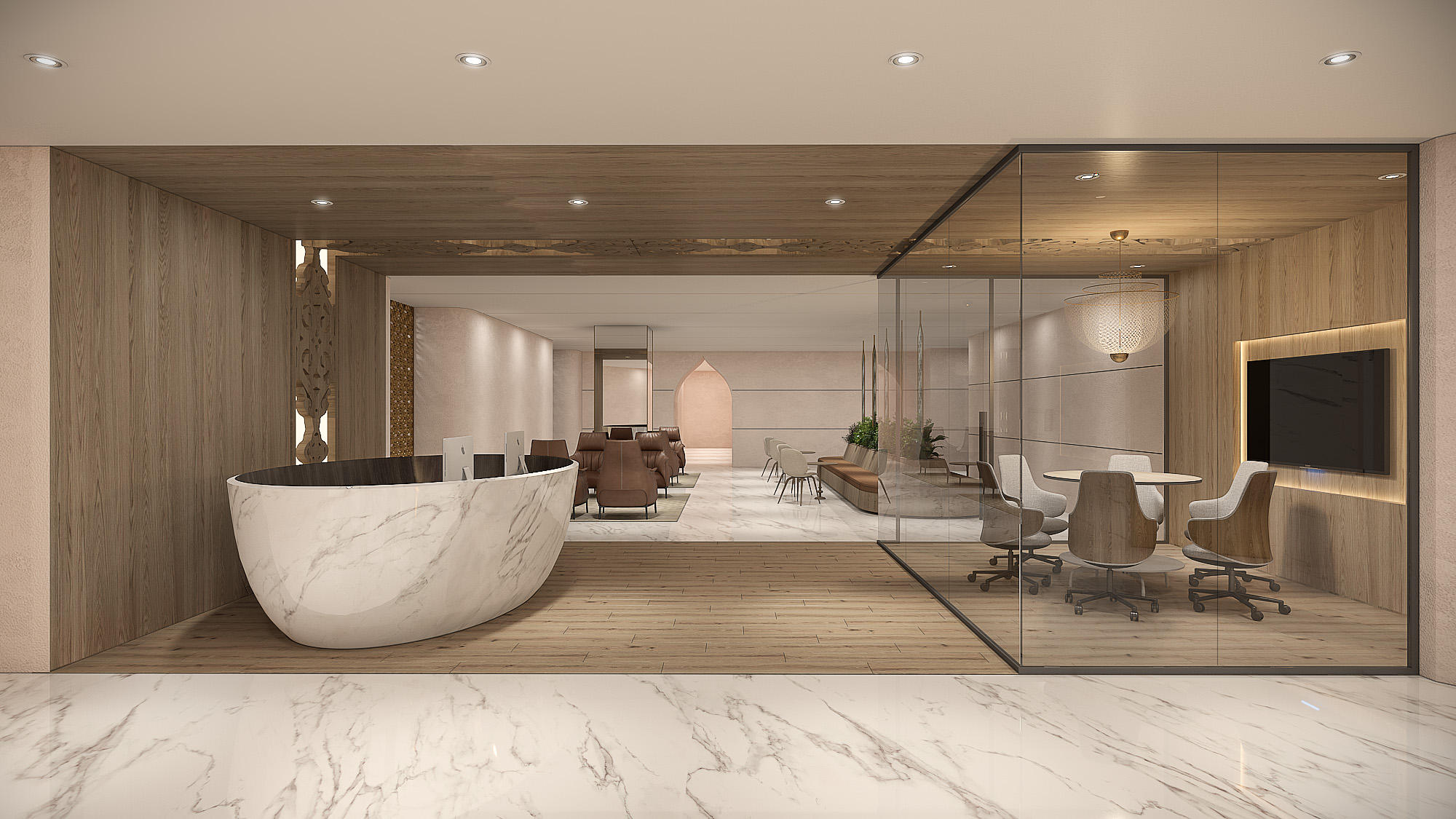 Bank headquarters reception in Mumbai