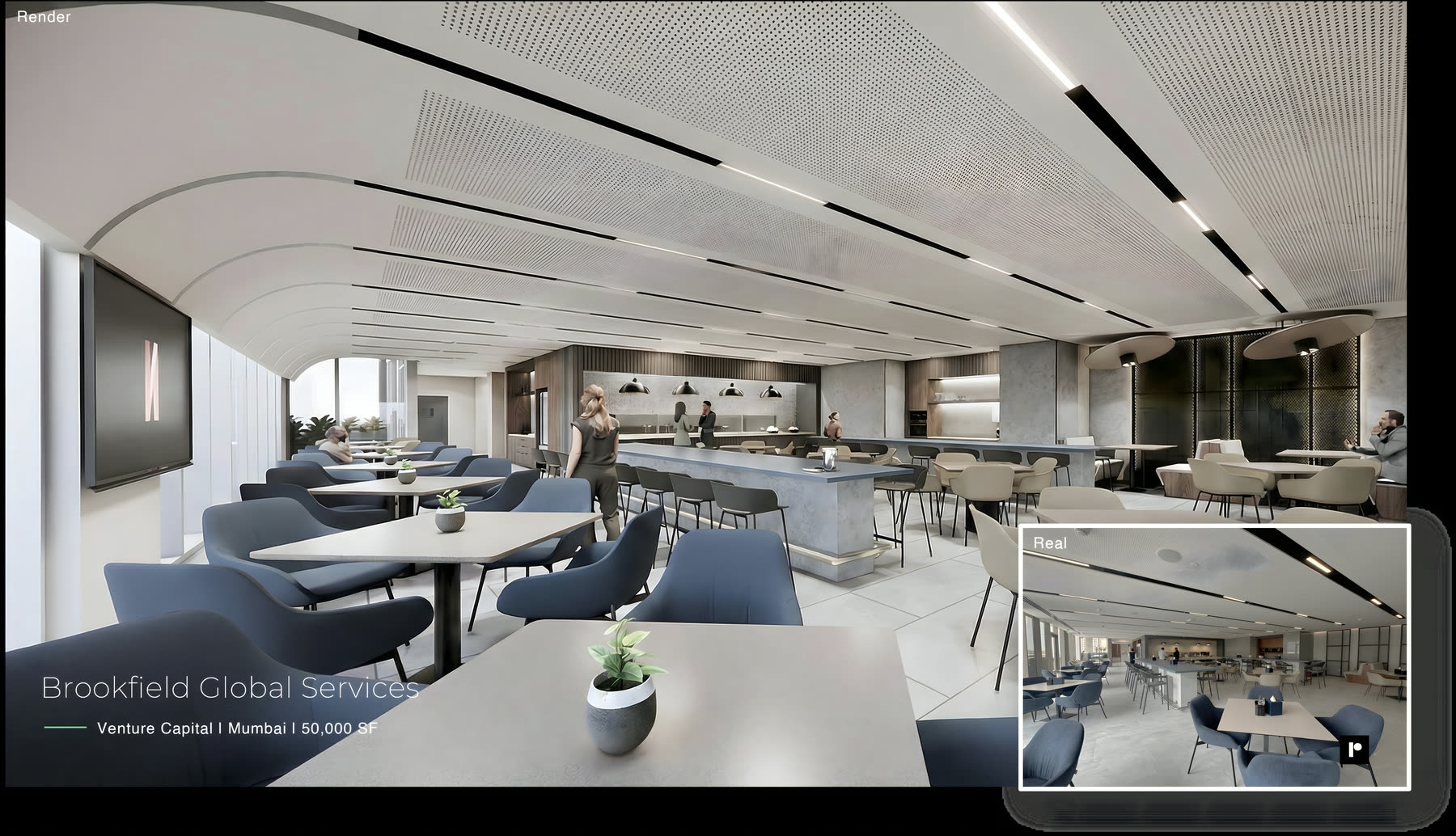 Brookfield Global Services dining and pantry, Mumbai